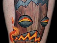 /uploads/tattoos/previews/Tattoo of the Bob B Q Tiki Mask with Flames on Bob, Himself